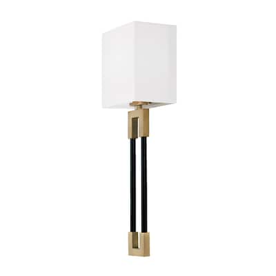 Bleeker 1-light Sconce w/ White Fabric Bolt-On Shade