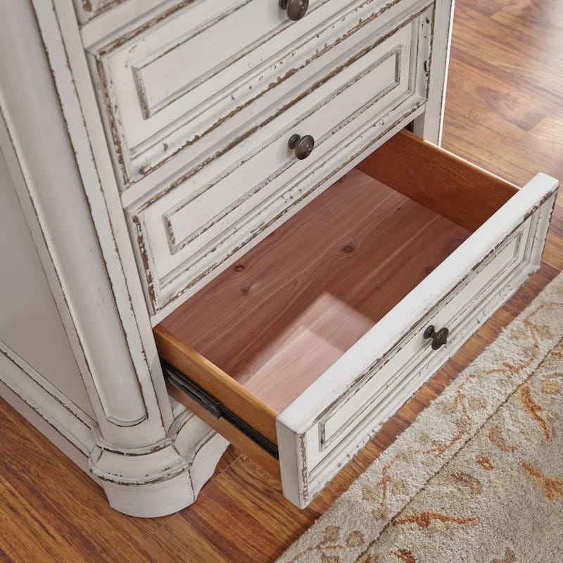 Magnolia Manor Antique White Weathered Bark Lingerie Chest