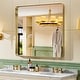 preview thumbnail 88 of 141, Apmir Metal Frame Tempered Glass Bathroom Vanity Mirror for Wall, Cloakroom, Bedroom 36" x 36" - Gold