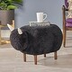 preview thumbnail 5 of 16, Pearcy Faux Fur Sheep Ottoman by Christopher Knight Home - 26.75" L x 17.50" W x 18.00" H