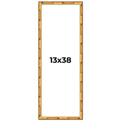 13x38 Frame Gold Bamboo Solid Wood Picture Frame | 1 Inch Moulding