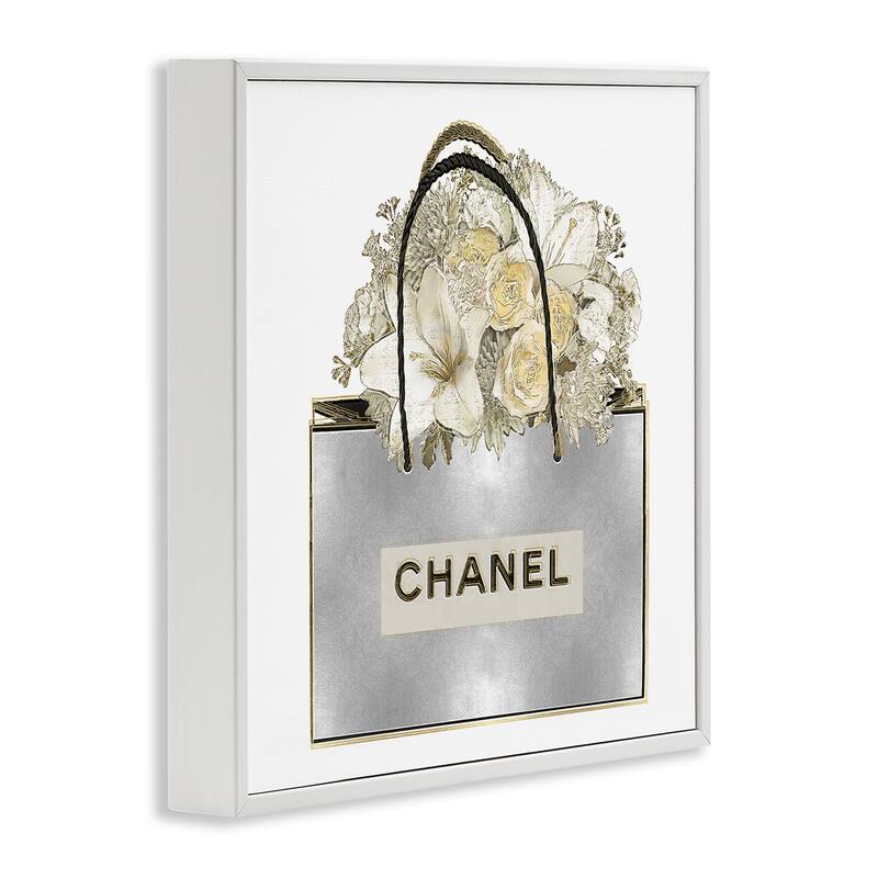 Stupell Flowers in Silver Bag Framed Giclee Art Design By Madeline Blake