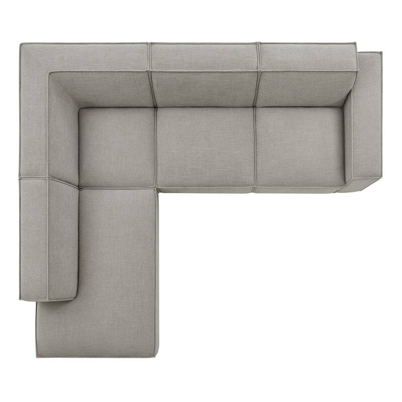 Restore 4-Piece Performance Fabric Upholstered Modular L-Shaped Sofa