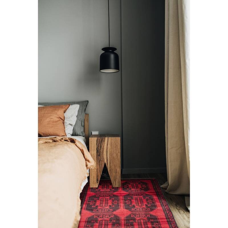 ECARPETGALLERY Hand-knotted Teimani Red Wool Rug - 3'8 x 6'7