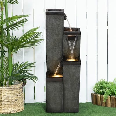 39.3'' H 4-Tier Outdoor Indoor Water Fountains Decor for Garden,Patio
