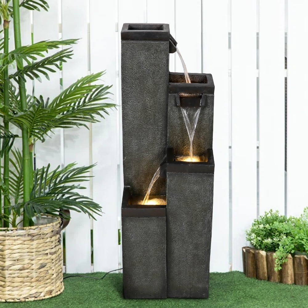 39.3'' H 4-Tier Outdoor Indoor Water Fountains Decor for Garden,Patio