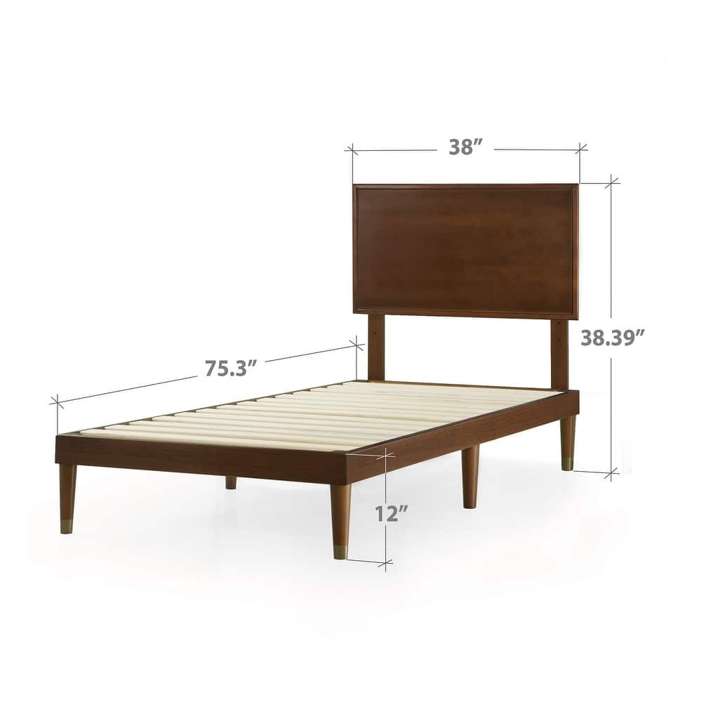 Priage by Zinus Deluxe Mid-century Wood Platform Bed