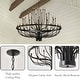 preview thumbnail 24 of 29, Modern Farmhouse Candle Chandelier Black Large Wagon Wheel Chandeliers