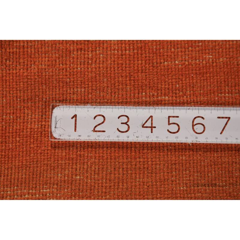 Orange Gabbeh Oriental Rug Handmade Wool Carpet - 3'5" x 4'11"