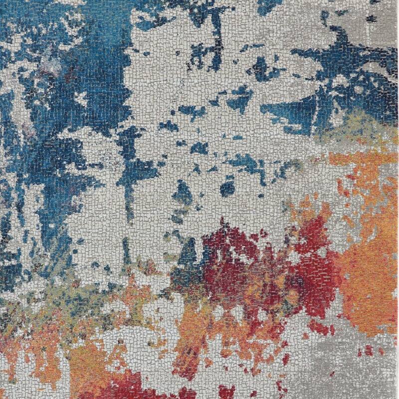 Cahow Power Loomed Distressed Abstract Modern Non Skid Area Rug By HomeRoots - 118' X '94' X '0.5