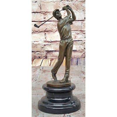 Bronze Golfer Sculpture – Vintage Golfing Statue For Sports Enthusiasts And Collectors