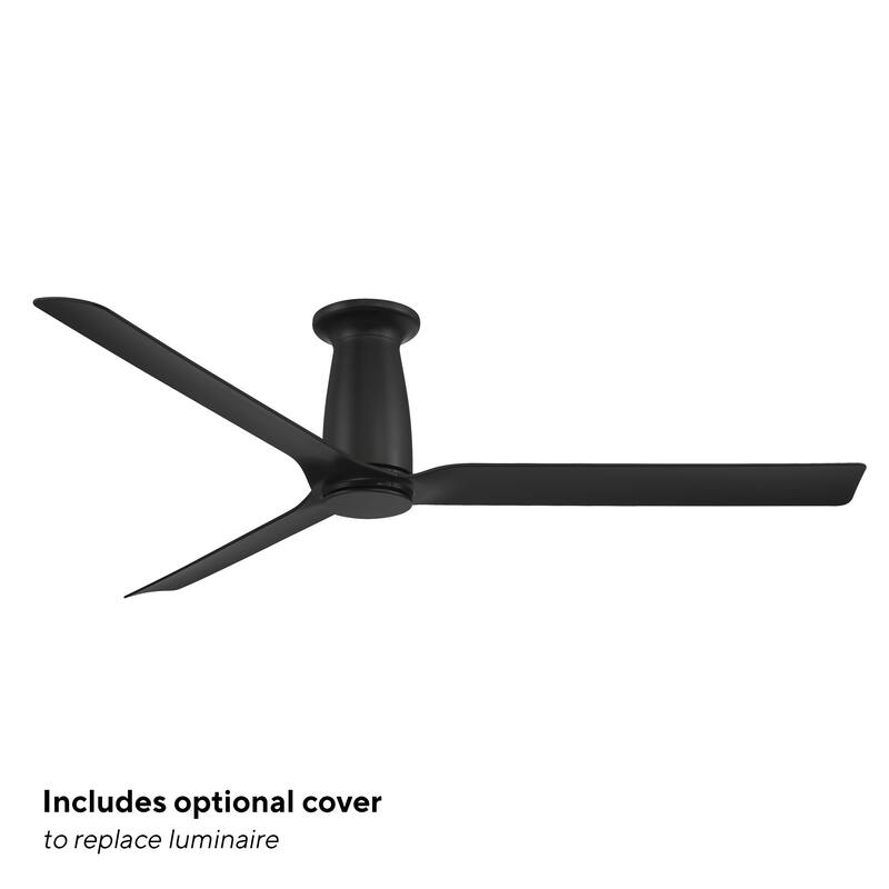 Smooth Indoor or Outdoor 3-Blade 52in Smart Flush Mount Ceiling Fan
