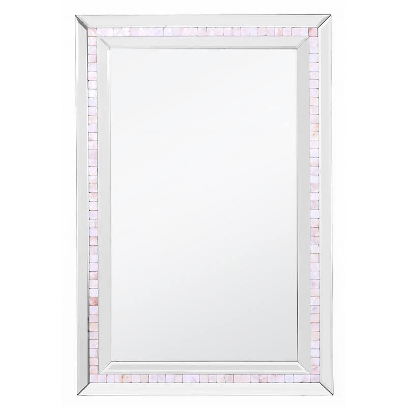 HomeRoots 36" Mirrored Rectangle Accent Mirror Wall Mounted With Glass Frame - 24