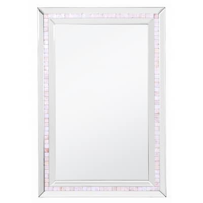 HomeRoots 36" Mirrored Rectangle Accent Mirror Wall Mounted With Glass Frame - 24