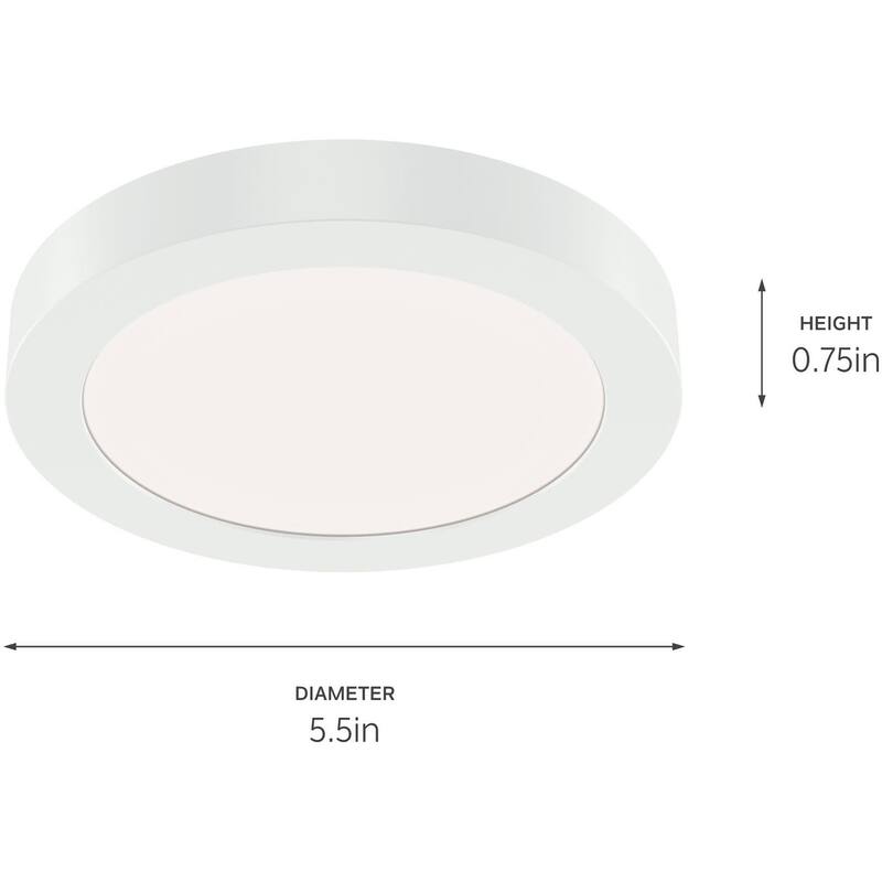 Kichler 53005WH30 Ara 6" Wide LED Flush Mount Drum Ceiling Fixture
