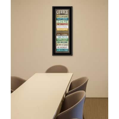 TrendyDecor4U Farmhouse "Office Rules" Framed Print Wall Art by Marla Rae - Muliti