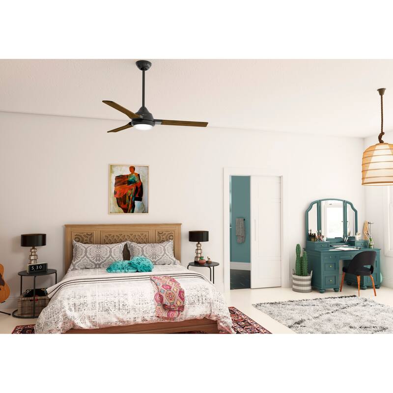 Hunter 54" Leti Ceiling Fan with LED Light and Wall Control - Noble Bronze
