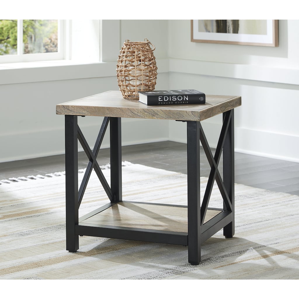 Signature Design by Ashley Bristenfort Brown/Black End Table - 24"W x 22"D x 23"H