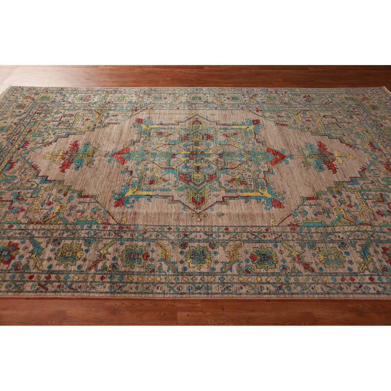 Brown Vegetable Dye Ziegler Oriental Area Rug Hand-Knotted Wool Carpet - 6'10"x 10'5"
