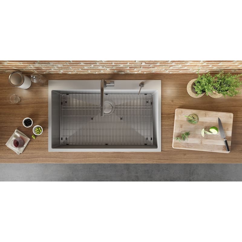Ruvati 27 x 20 inch Drop-in 16 Gauge Stainless Steel Topmount Kitchen Sink Single Bowl - RVH8017