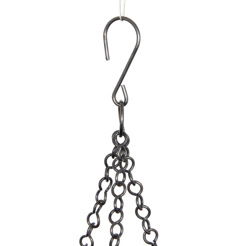 Black, Gold or Silver Metal Indoor Outdoor Hanging Dome Wall Planter with Chain (Set of 2)