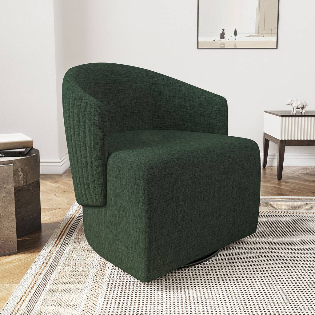 BELLEZE Malta 360 Degree Swivel Armchair Upholstered Barrel Chair