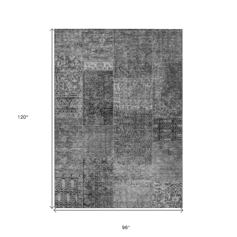 HomeRoots Patchwork Transitional Rectangle Outdoor Rug