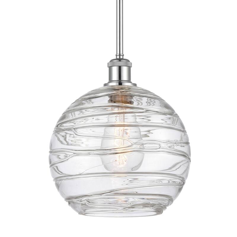 Innovations Lighting 516-1S-13-10 Athens Pendant Athens 10" Wide - Clear Deco Swirl / Polished Chrome
