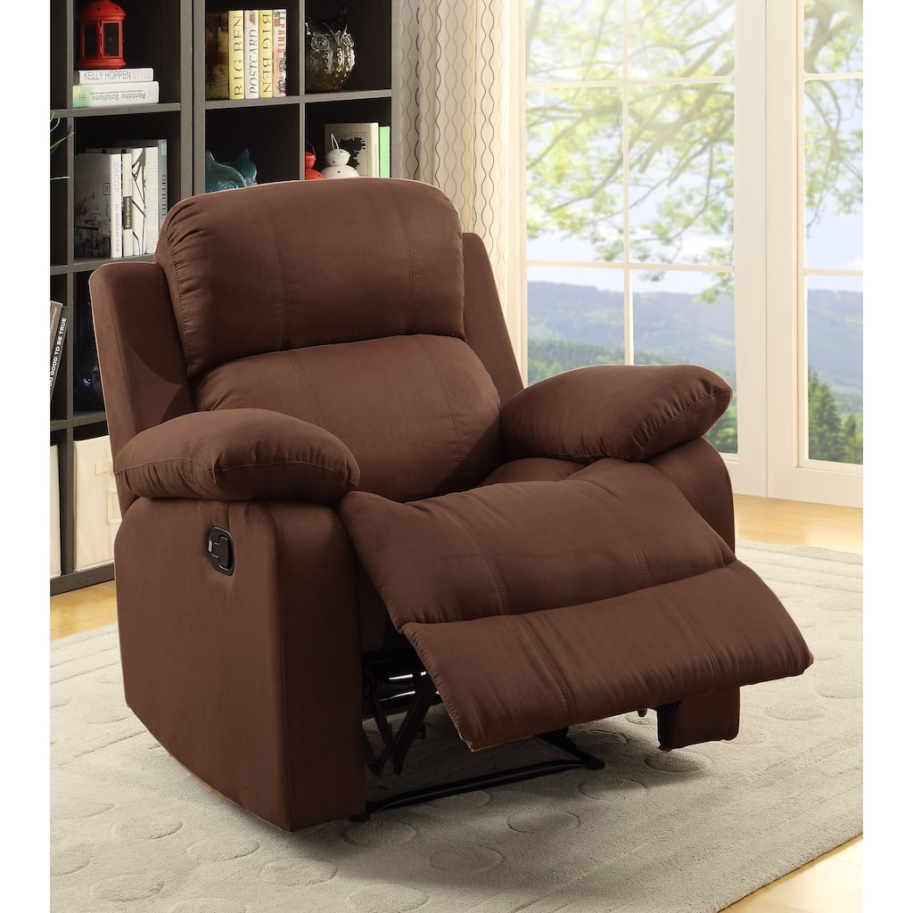 Luxurious Microfiber Motion Recliner, Pillow Top Armrest