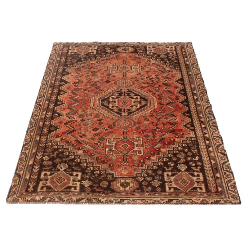 ECARPETGALLERY Hand-knotted Melis Vintage Red Wool Rug - 5'3 x 7'7
