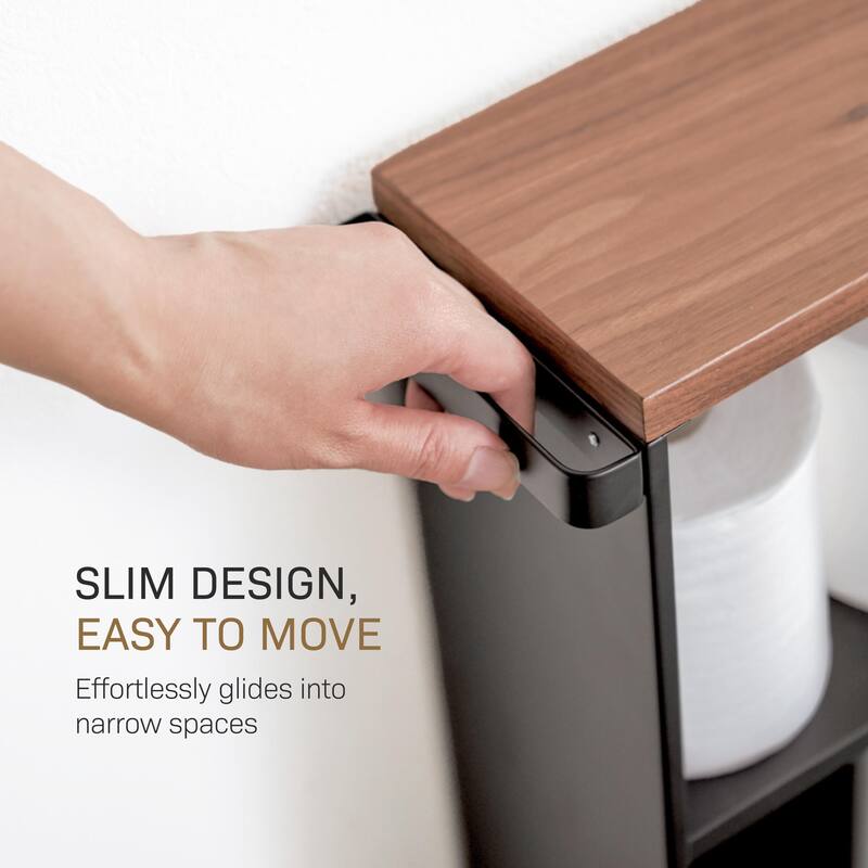 Yamazaki Home Rolling Storage Cart, Steel, Minimal Assembly - L 18.7 x W 5.12 x H 26.97 inches