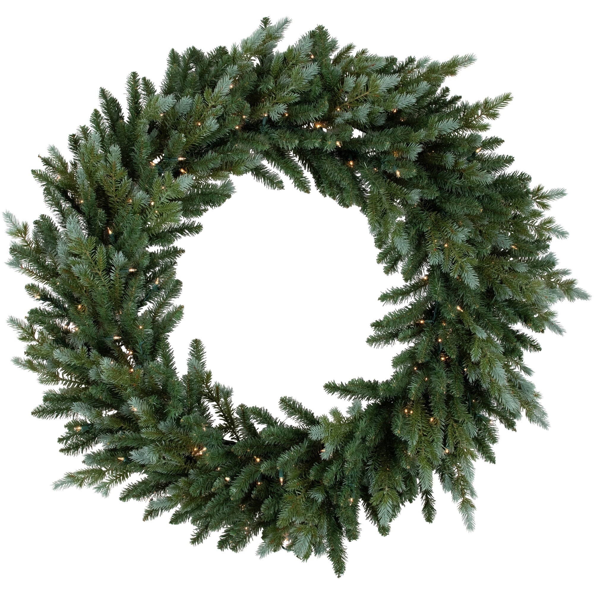 Pre-Lit Blue Spruce Artificial Christmas Wreath 48-Inch Clear Lights - 48"