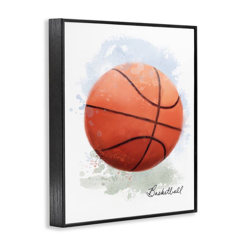 Stupell Soft Pastel Basketball Framed Giclee Art Design By Matthew Piotrowicz