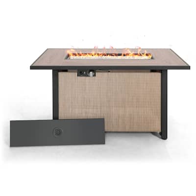Outdoor 43’’ Fire Pit Table, 50,000 BTU Propane Fire Pit with Lid
