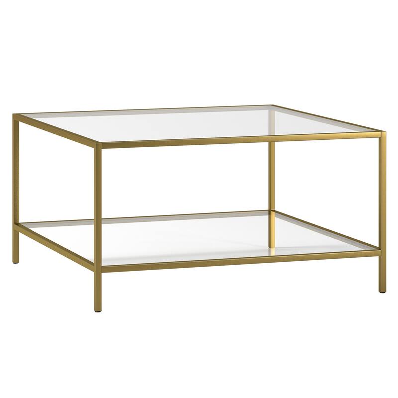 Sivil 32" Square Coffee Table with Shelf