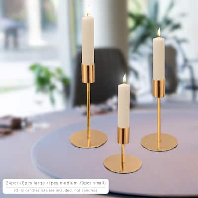 24 Candle Holders Gold Iron Candle Holders Set