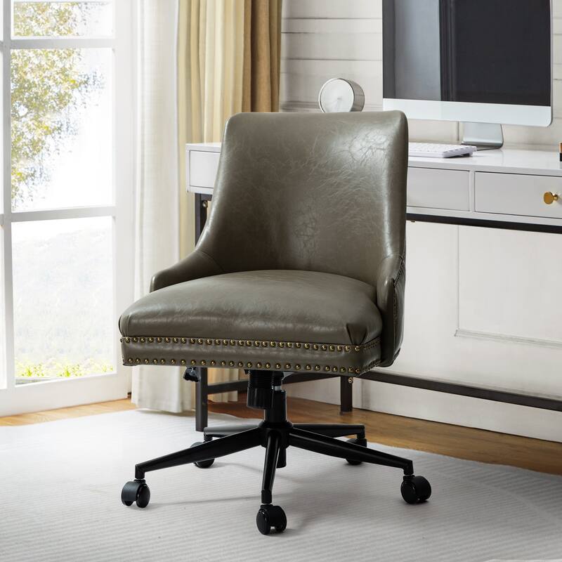 Sonia Modern Faux Leather Task Chair with Height-adjustable by HULALA HOME