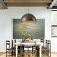 preview thumbnail 11 of 50, 1-Light Industrial Farmhouse Oversized Pendant Gold Leaf Hammered Semi-Sphere Dome Pendant Light for Kitchen Island