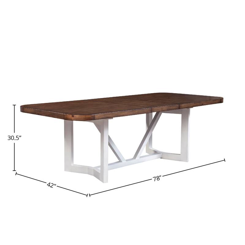 Alpine Furniture Donham Two Tone Wood Dining Table, Brown & White - Brown