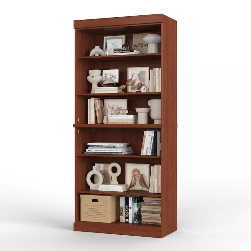 Palace Imports Solid Wood 6-Shelf Bookcase, Adjustable Shelves