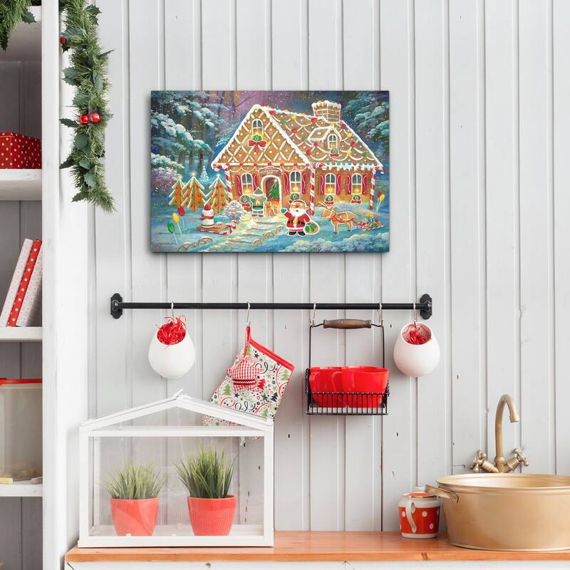 Santa's Ginger Workshop-Premium Gallery Wrapped Canvas - Ready to Hang