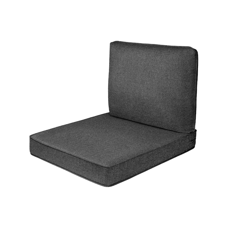 Haven Way Universal Outdoor Deep Seat Lounge Chair Cushion Set - 26x30 - Charcoal
