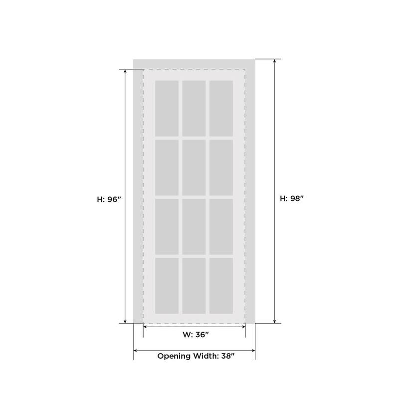 SartoDoors Veregio 7412 | Interior French Doors French Door | Solid Wood w/ Glass | Slab Only | 18x80, Antracite