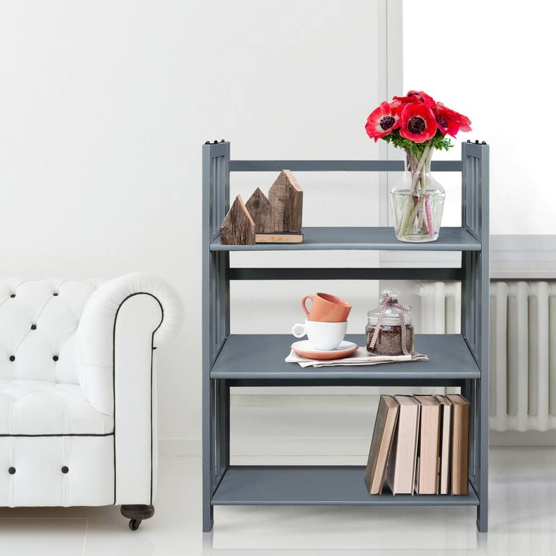 Porch & Den Edgemont 100% Solid Wood Folding Stackable 27.5-inch Bookcase