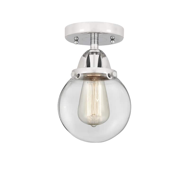 Innovations Lighting Nouveau 2 Beacon - 1 Light 6" Semi-Flush Mount - Clear/Polished Chrome