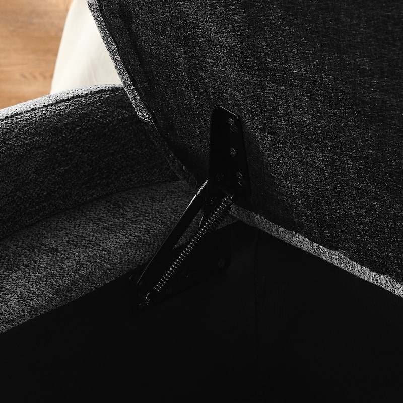 Ottoman Storage Bench Chenille Fabric Bench with Large Storage Space