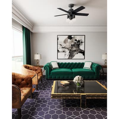 Hunter 44" Hardwick Ceiling Fan with LED Light Kit and Handheld Remote - Modern Farmhouse, Transitional
