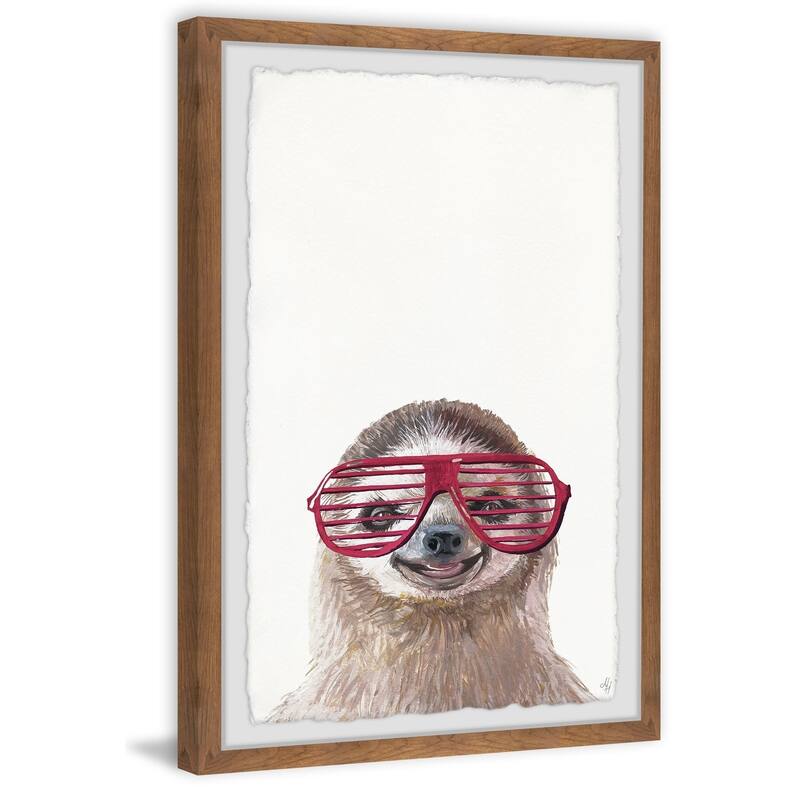 Hippie Sloth Framed Wall Art, Elegant Home Touch - Sophisticated Artwork for Refined Décor