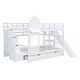 preview thumbnail 11 of 64, Full over Full Size Solid Wood Castle Style Bunk Bed with Drawers and Slide