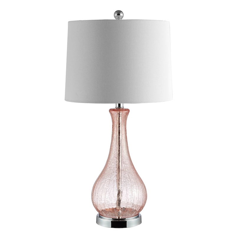 SAFAVIEH Lighting Finnley 28-inch Crackle Glass LED Table Lamp. - 14" W x 14" D x 28" H